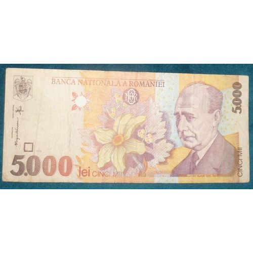 Roumanie = Billet De Banque De Collection De 5000 Lei, Année 1998. N° De Série 005c2781340 - Pick : 107a .