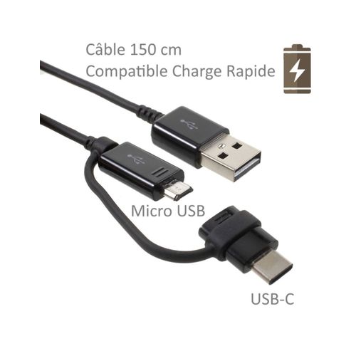 Original Cable Chargeur USB-A 159cm Cordon Fil Charge Rapide Prise vers Micro-USB et Type-C Origine Pour Samsung Tablette Tab A E S S2 S3 S4 S6 A6 A7 A8 A9
