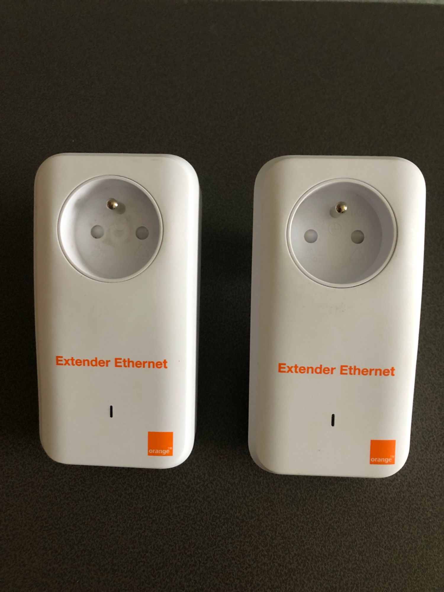 2 CPL Prise EXTENDER ETHERNET-Orange-2 Ports Ethernet