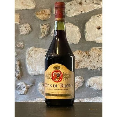 Vin Rouge, Cotes Du Rhone, Cave Vinicole De Morieres 1981