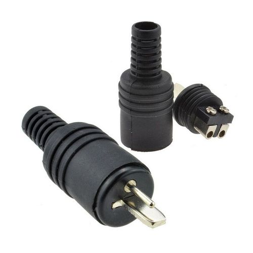 Adaptateur d'alimentation pour haut-parleur et chaine HiFi 2 pièces 2 broches fiche à visser connecteur noir DIN bornes