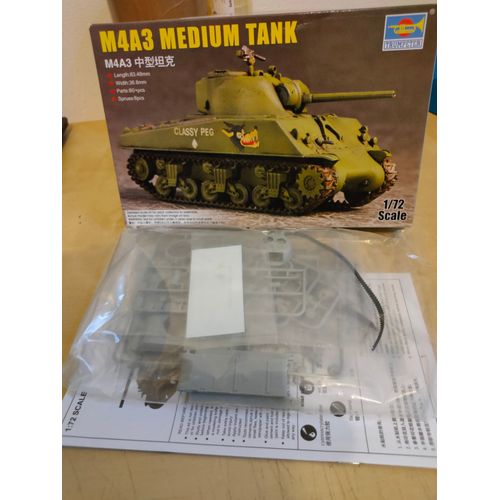 Maquette Char Trumpeter 1/72 : Sherman M4 A3 Medium Tank-Trumpeter