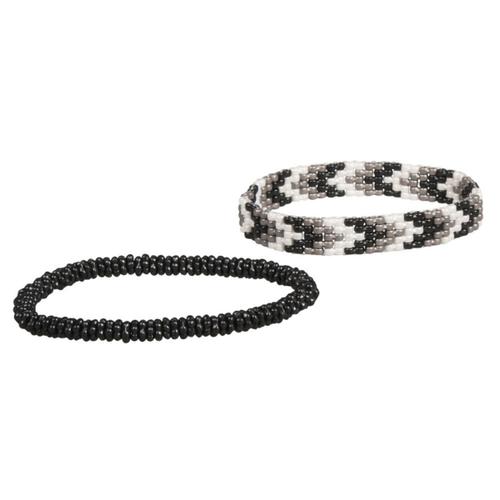 Kit Diy - Réalisation 2 Bracelets - Coloris Noir, Blanc, Gris - Bracelets Marie