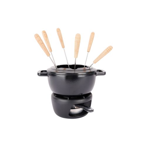 Service À Fondue En Fonte, Noir, D 18 Cm