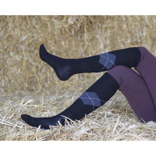 Chaussettes Equithème "Rhombus" - Couleur : Noir, Taille : 31-34 Sport: Équitation