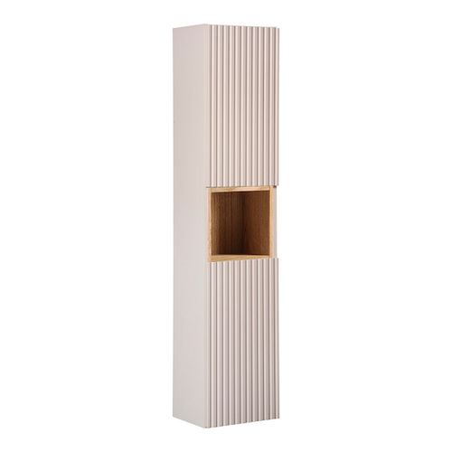 Colonne Murale 2 Portes 1 Niche Stratifiés Beige