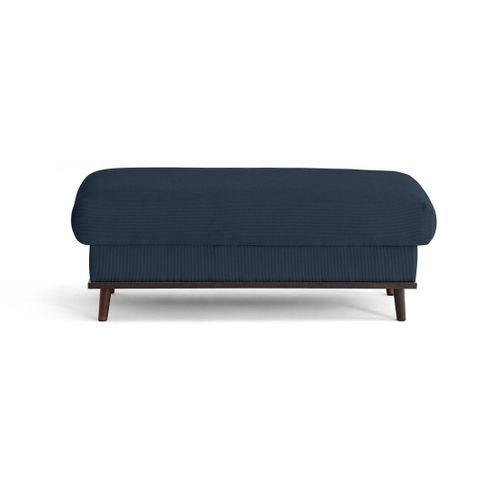 Pouf En Velours Côtelé Bleu Ardoise