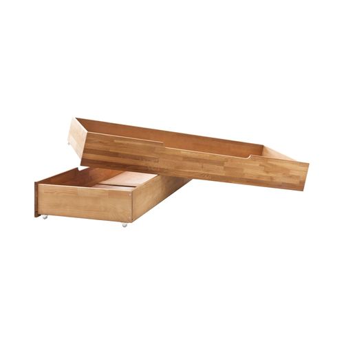 Lot De Deux Tiroirs En Bois Massif Pour Lit 160 X 200 Cm