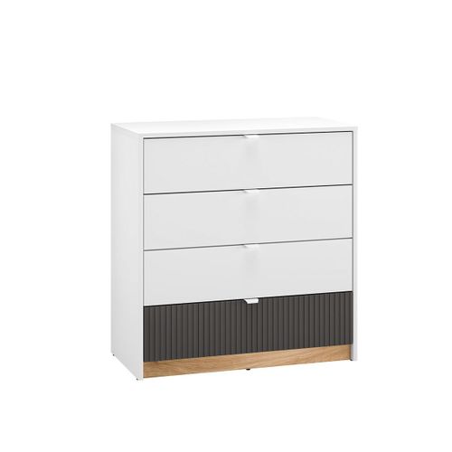 Commode 4 Tiroirs Stratifiés Blanc
