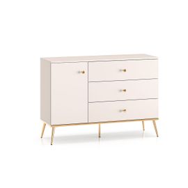 Buffet 1 Porte 3 Tiroirs Stratifiés Beige