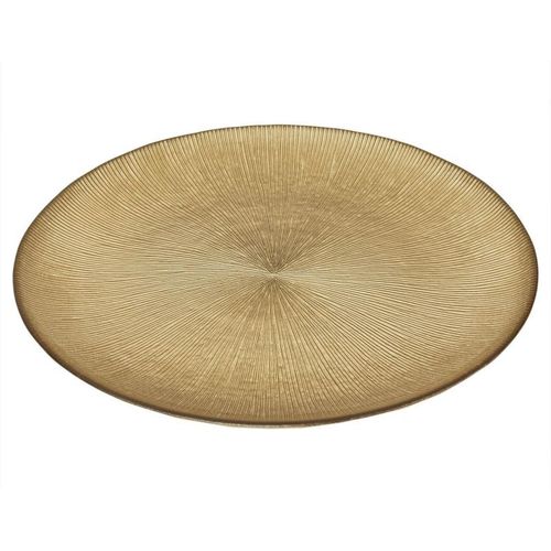 Paris Prix - Lot De 6 Assiettes Plates En Verre "Royal" 27cm Or