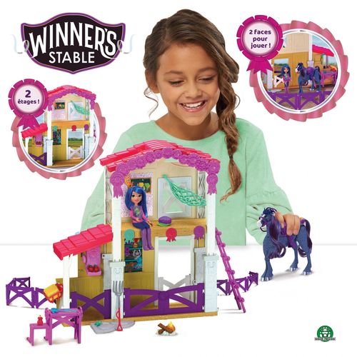 Winner's Stable Wns - Coffret Ecurie Avec Cheval Articulé, Poupée Et Acc.