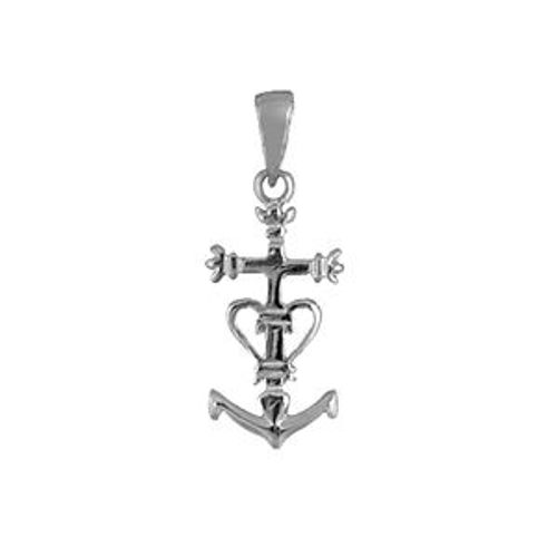 Pendentif Croix Cathare En Argent Rhodié - Petit Modèle
