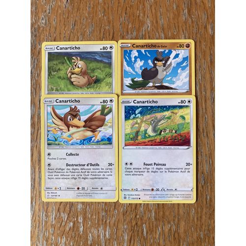 (2819) 3x Canarticho + Canarticho De Galar (Pokemon)