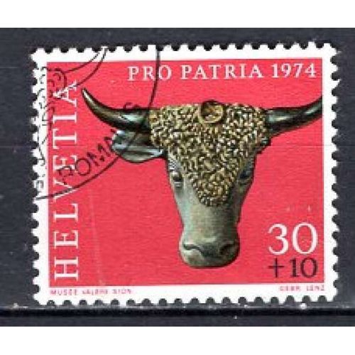 Suisse 1974 Pour La Patrie Archeologie Tete De Taureau Oblitere