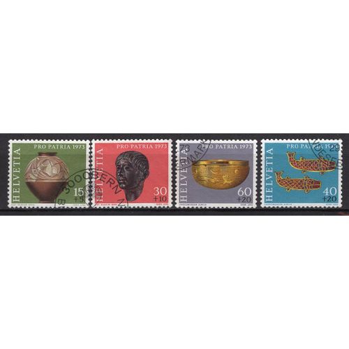Suisse 1974 Pour La Patrie Serie Archeologique Oblitere