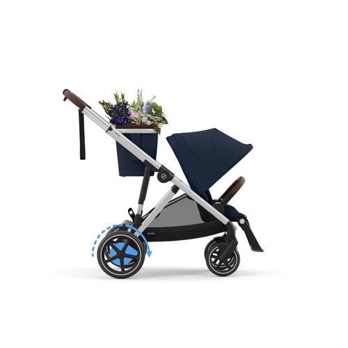 Poussette E-Gazelle S Ocean Blue Châssis Silver - Cybex Gold