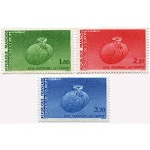 Conseil De L'europe : Une Jeunesse Un Avenir Dessin De François Thouvenin Série Complète Année 1985 Timbres De Service N° 85 86 87 Yvert Et Tellier Luxe
