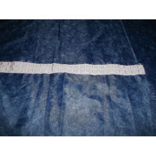 Doubles Rideaux Bleu Marine Marbré Galon Fronceur 124 X 260 Tbe