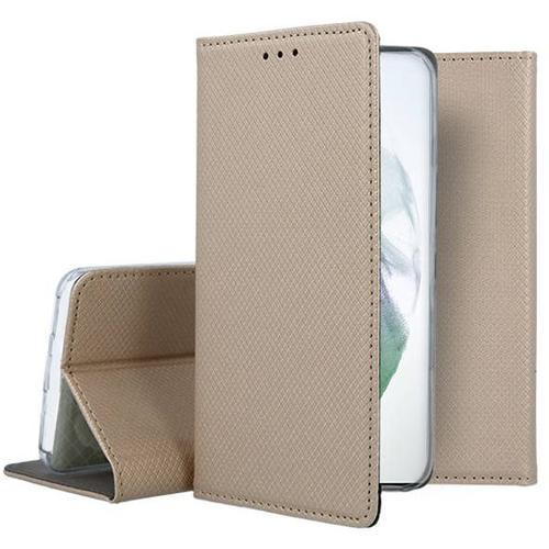 Housse Pour Samsung Galaxy S23 Ultra 5g - Etui Coque Pochette Portefeuille + Verre Trempe - Or Magnet