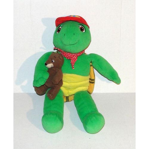 Peluche Franklin La Tortue Avec Son Doudou L'ours Martin Jemini 34 Cm