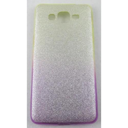 Coque Samsung Galaxy Grand Prime Violette Et Jaune À Paillette