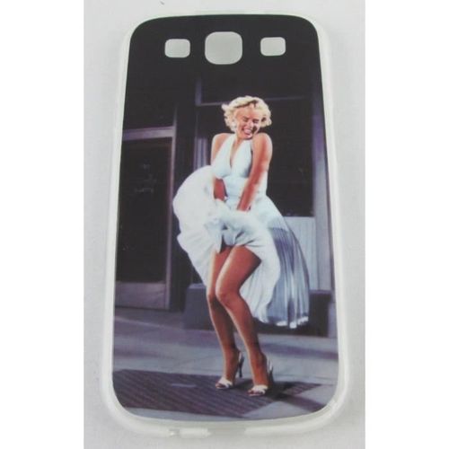 Coque Compatible Samsung Galaxy S3 Noir En Silicone Avec Motif Marylin Monroe