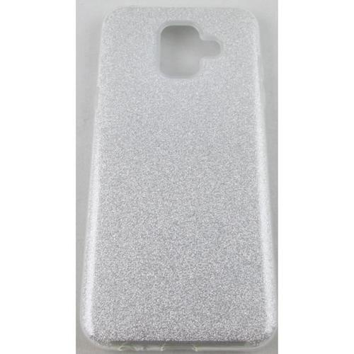 Coque Samsung Galaxy A6 2018 Gris À Paillettes Semi Rigide