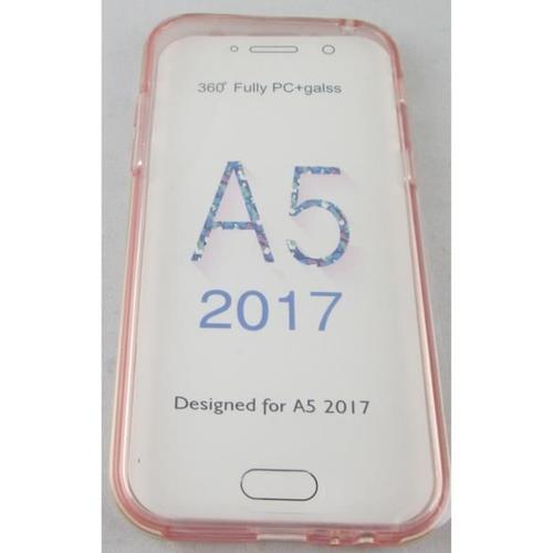 Coque Samsung Galaxy A5 2017 Intégrale Transparente Et Rose Avant Arrière