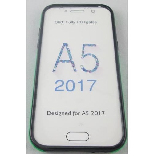 Coque Samsung Galaxy A5 2017 Intégrale Transparente Et Vert Avant Arrière