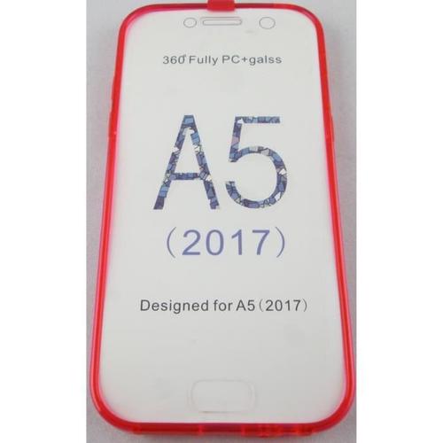 Coque Samsung Galaxy A5 2017 Intégrale Transparente Et Rouge Avant Arrière