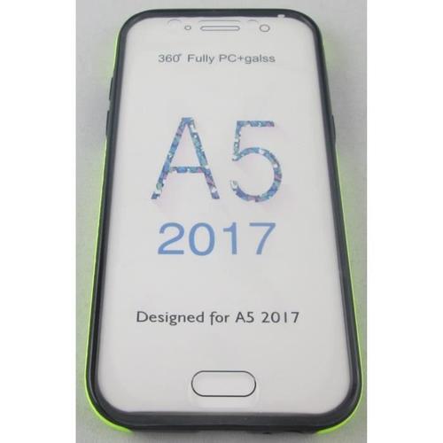 Coque Samsung Galaxy A5 2017 Intégrale Transparente Et Jaune Avant Arrière