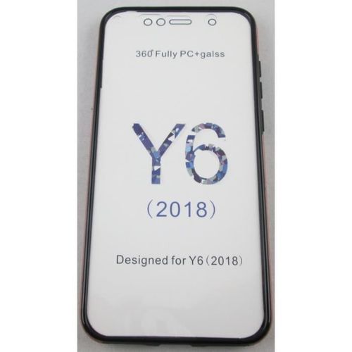 Coque Huawei Y6 2018 Intégrale Transparente Et Rose Poudré Avant Arrière