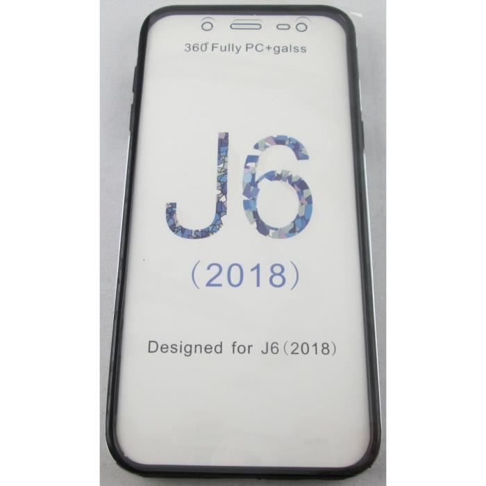 Coque Samsung Galaxy J6 2018 Intégrale Transparente Et Grise Avant Arrière