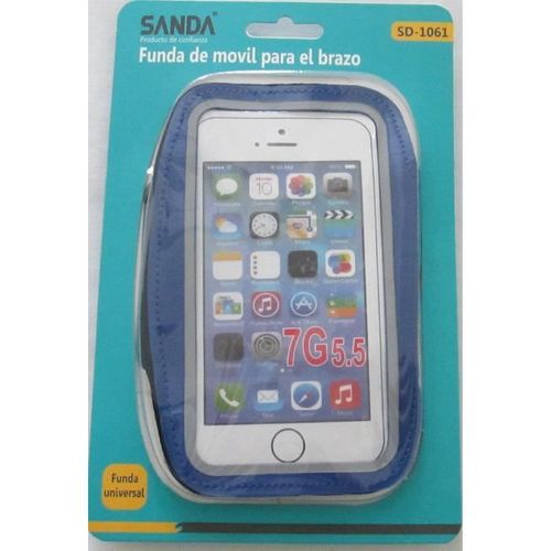 Brassard De Sport Course Compatible Iphone 6+/7+/S20+ Et Tout Smartphone 5.5 Pouces Bleu