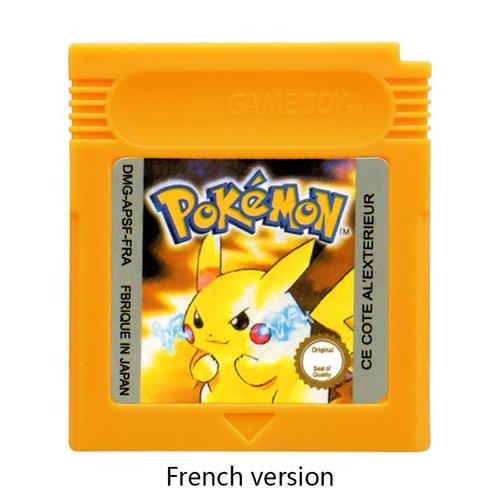 Cartouche De Jeu Pokémon Version Jaune Pikachu Gameboy Color 16 Bits Version Française Non Ofiiciel Sans Boitier Version Loose