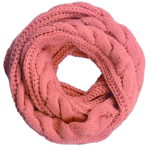 Écharpe Infinity En Tricot D'hiver Pour Femmes, Écharpes Épaisses Et Chaudes À Boucle Circulaire-Rose