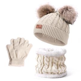 Ensemble bonnet, écharpe et gants pour femme, bonnet d'hiver 3 pièces  cache-cou et gants, bonnet, gants, écharpe pour homme