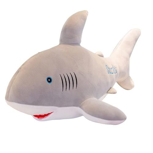 Jouet D'oreiller En Peluche De Requin Doux En Peluche De Requin Géant, Cadeau De Noël Pour Petite Amie D'enfants, 55cm-Gris