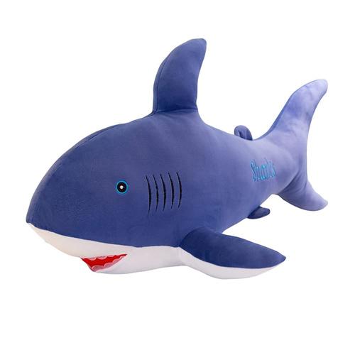 Jouet D'oreiller En Peluche De Requin Doux En Peluche De Requin Géant, Cadeau De Noël Pour Petite Amie D'enfants, 55cm-Bleu