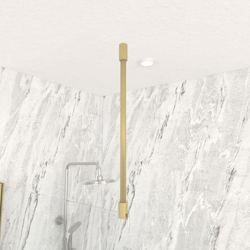 Barre de fixation plafond recoupable finition OR DORE BROSSE pour paroi de douche FREEDOM 2 GOLD