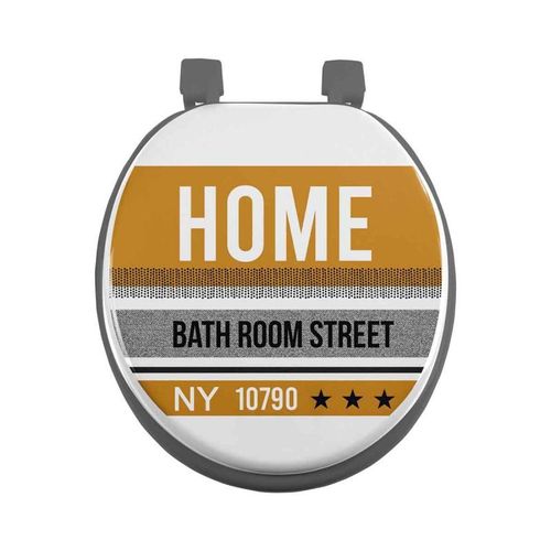 Abattant WC Imprimé "Street" 47cm Ocre & Gris