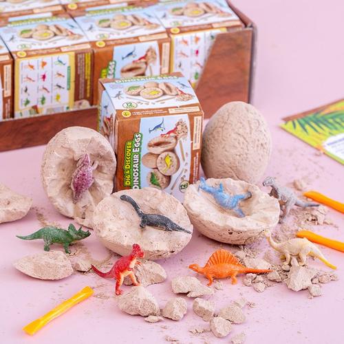 Jouet De Dinosaure - Kit De Creusement D'¿Ufs De Dinosaures - Comprend 12 ¿Ufs Et Figurines + 12 Cartes Éducatives Bonus - Jouets Pour Garçons De 3 À 5 Ans