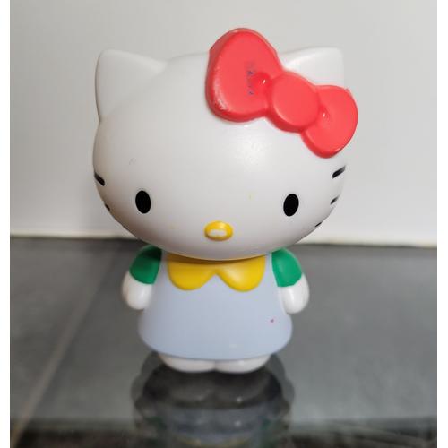 Jouet Figurine Hello Kitty Sanrio - Hello Kitty En Habit Bleu Claire, Vert Et Jaune- Collection Mac Donalds Happy Meal