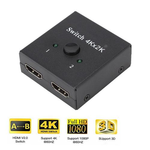 Commutateur Bidirectionnel HDMI 2.0 3D UHD 4K Sélecteur HDMI 1x2 HDCP Splitter Hub