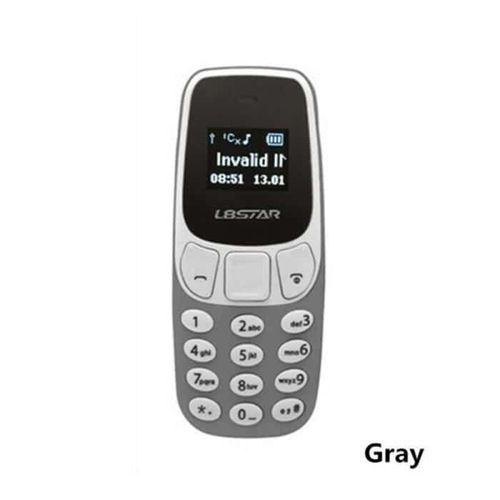 L8STAR BM10 Pocket Mini Mobile Mini Clavier de téléphone portable GSM 2 SIM Bluetooth MP3-Gris