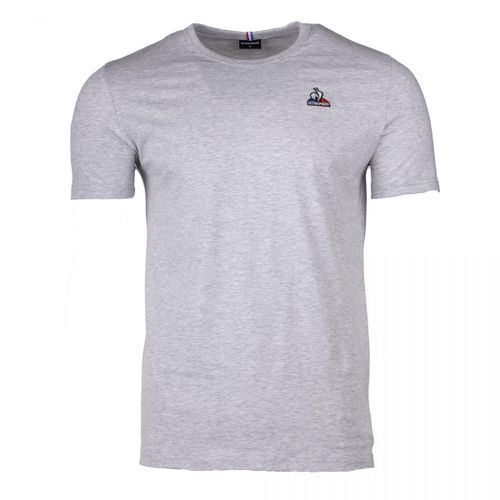 Tee Shirt Uni Manches Courtes Logo Tricolore Brodé Coton Homme Le Coq Sportif