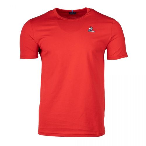 Tee Shirt Uni Manches Courtes Logo Tricolore Brodé Coton Homme Le Coq Sportif