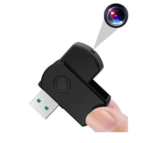Clé USB Caméra Espion Mini Caméra Appareil Photo Vidéo HD Micro SD Noir + SD 4Go YONIS