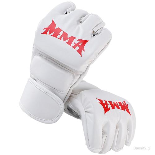 Gants MMA demi-doigt pour adultes, mitaines d'entraînement, gants